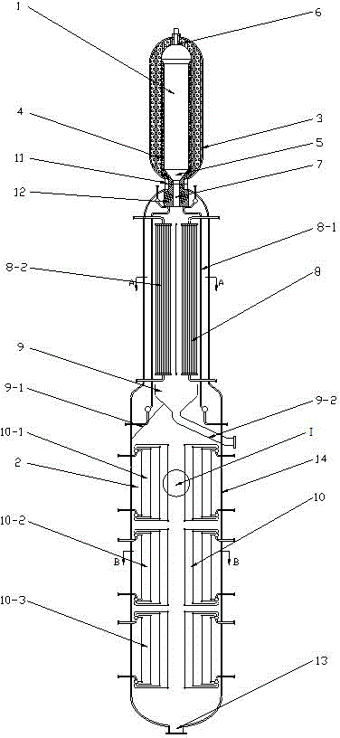 Mixed energy utilization device for integrated rotary radiant boiler preheating boiler