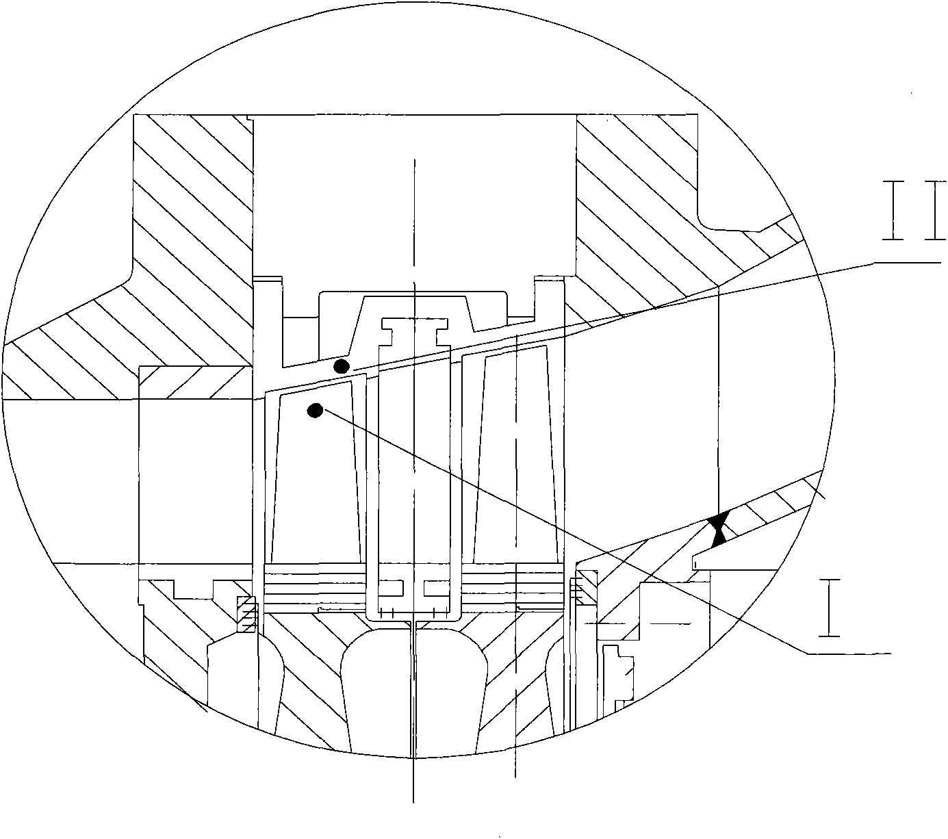 High-temperature axial-flow type tail gas turbine