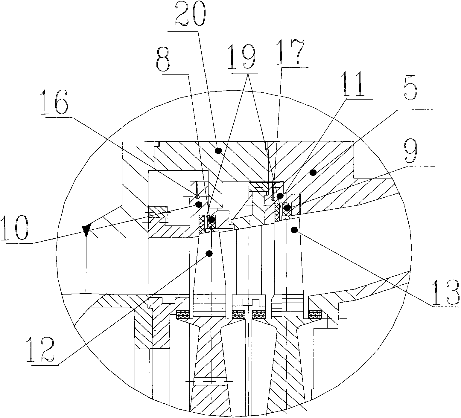 High-temperature axial-flow type tail gas turbine