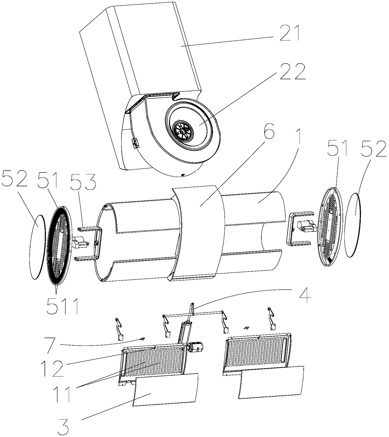 Multi-directional air inlet extractor hood structure