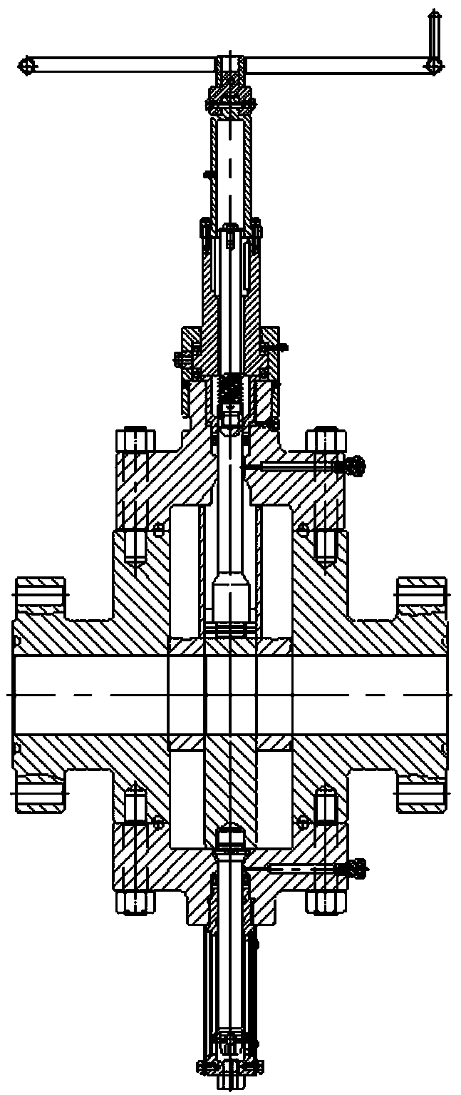 Ultra-high-pressure large-diameter fracturing gate valve with labor-saving mechanism