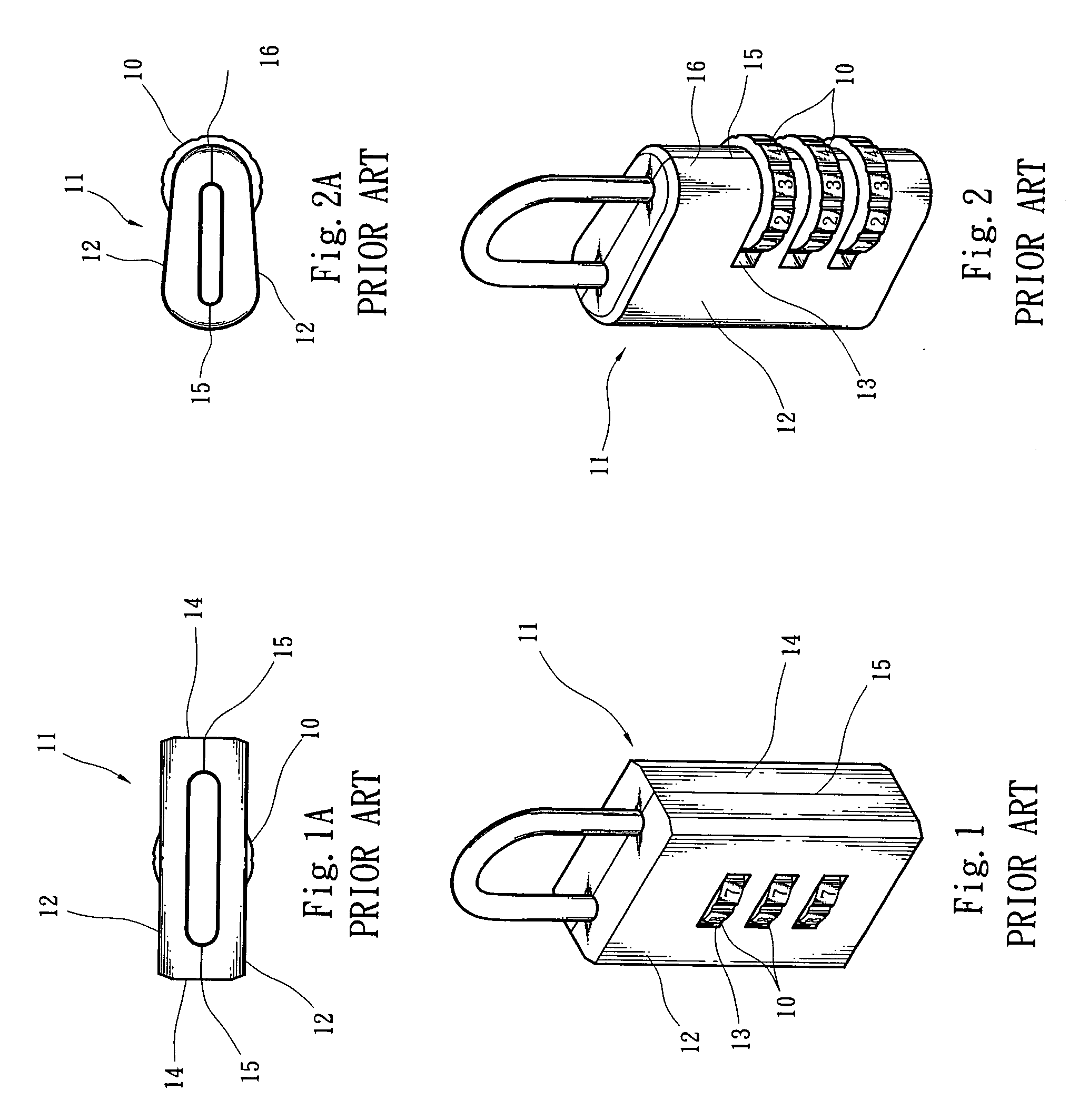 Numeral lock housing structure