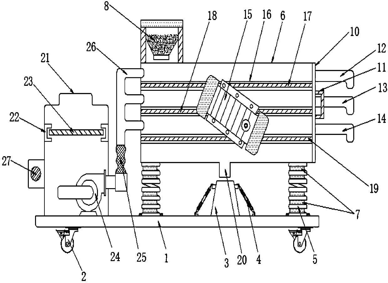 Soybean screening machine based on mass separation