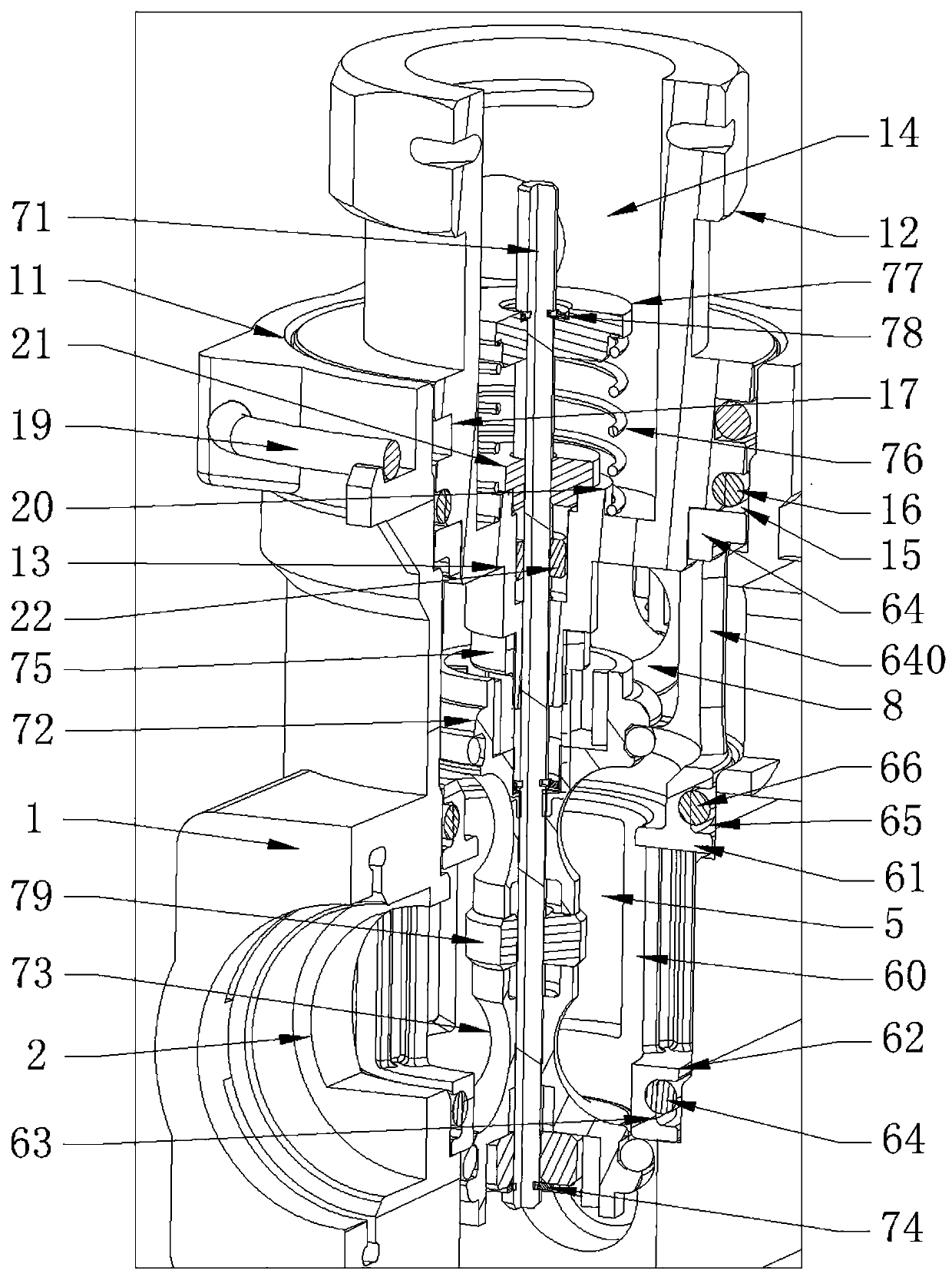 Three-way valve structure