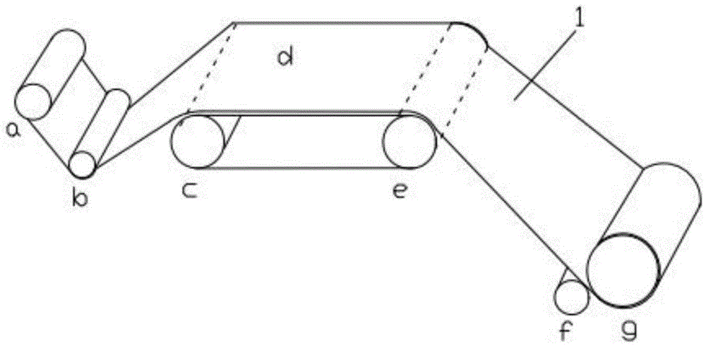 Film covering device for constructing self-adhered coiled material with wet method