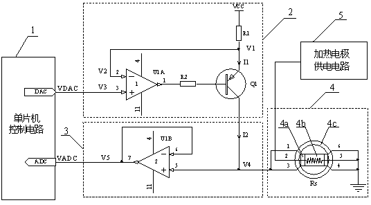 Semiconductor ozone sensor measuring circuit