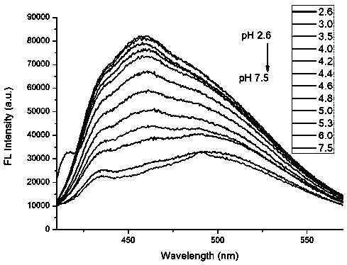 A kind of indolizine carboxylic acid pH fluorescent probe and its application