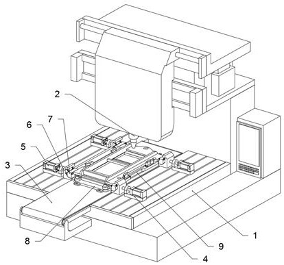 A workpiece positioning device for tricycle accessories processing drilling machine