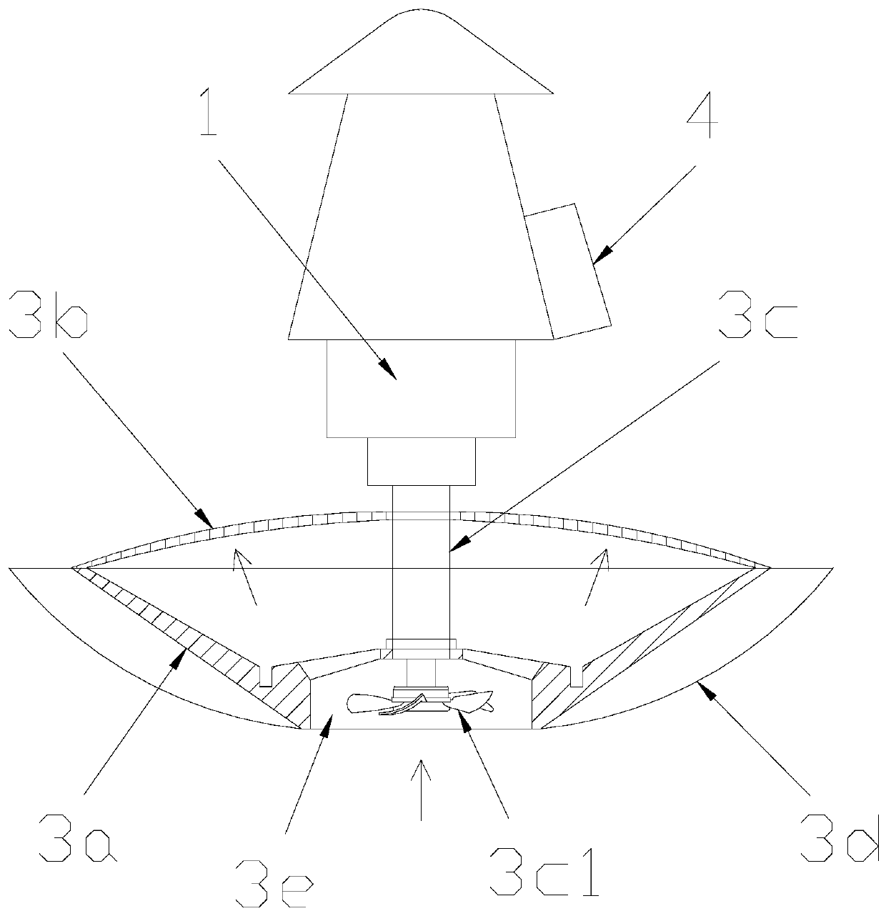 Overwater self-moving oxygenation device