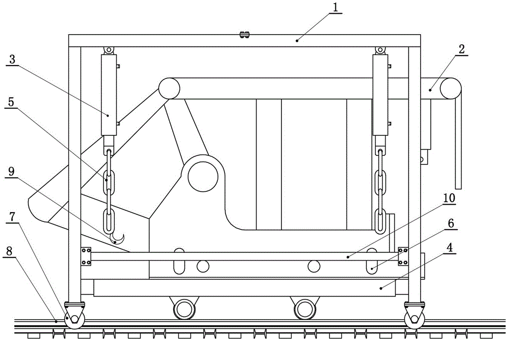 Hydraulic support loading and unloading device in roadway