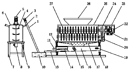 Crushing, screening and mixing integrated device for siniperca chuatsi aquatic feed processing