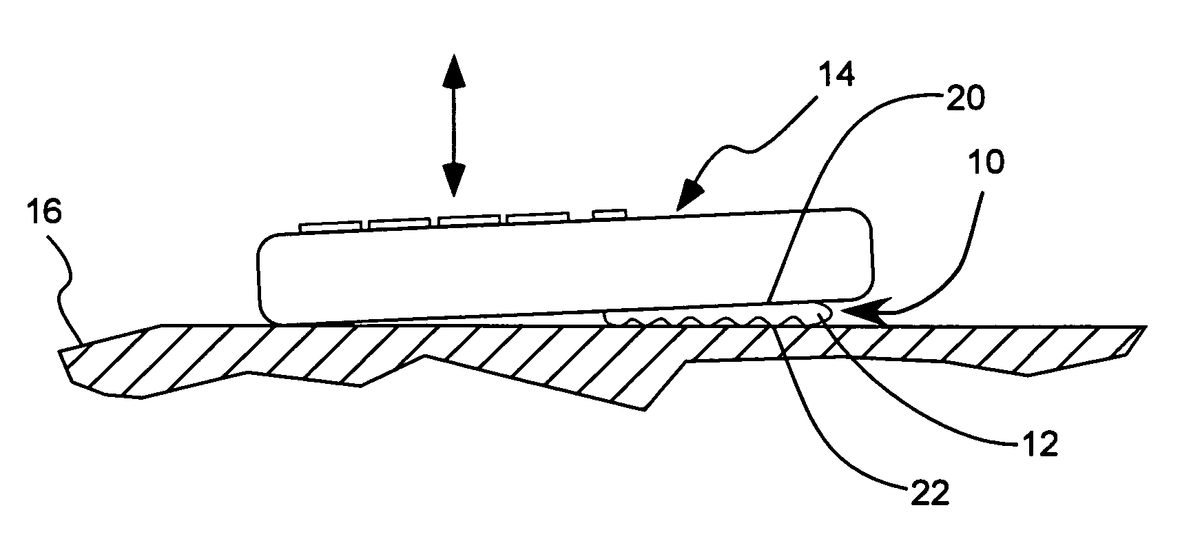 Frictional holding pad