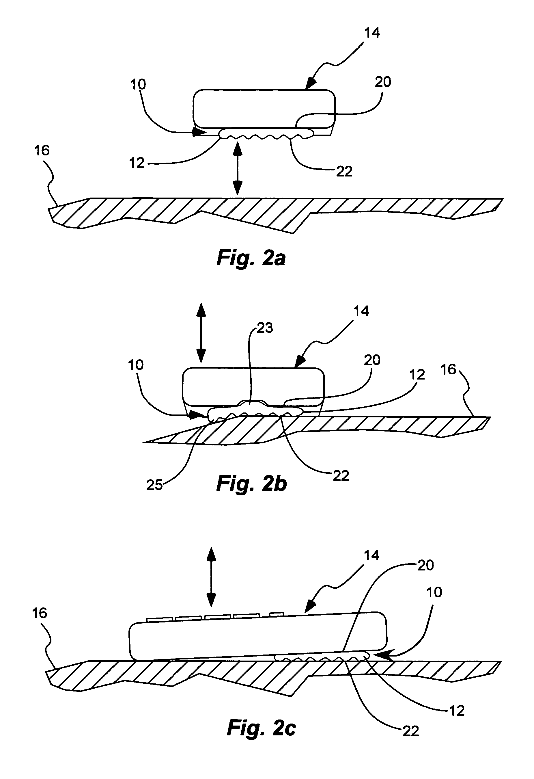 Frictional holding pad