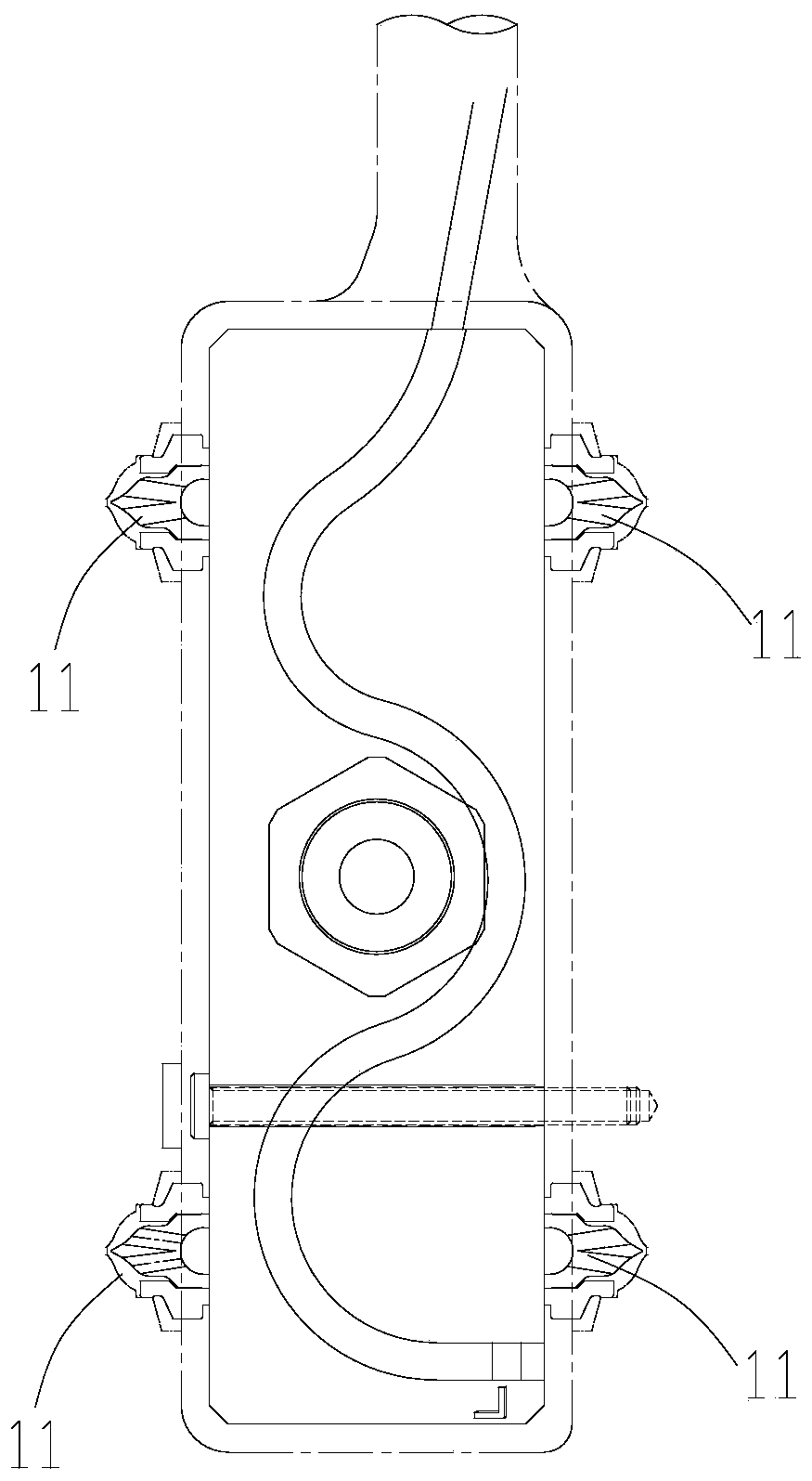 Multipoint lateral glue feeding hot nozzle structure and hot runner system