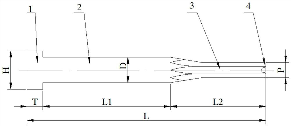 A kind of plum blossom inner hexagonal punching needle and preparation method of needle