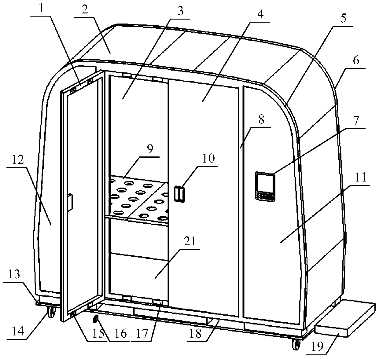 Simulated arch type unit loading device for high speed rail logistics