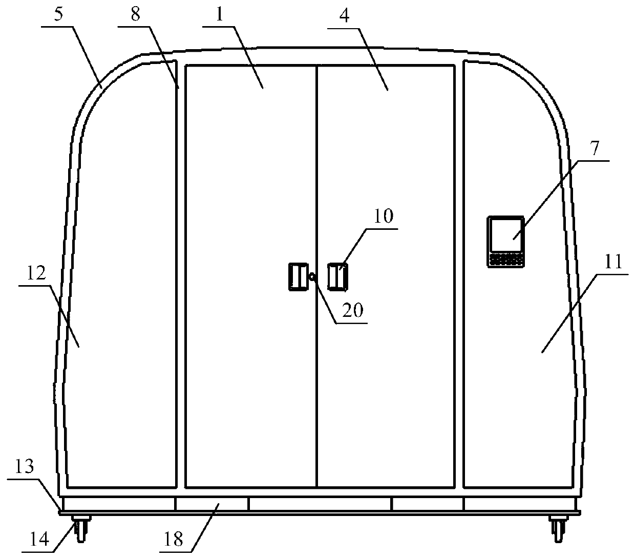 Simulated arch type unit loading device for high speed rail logistics