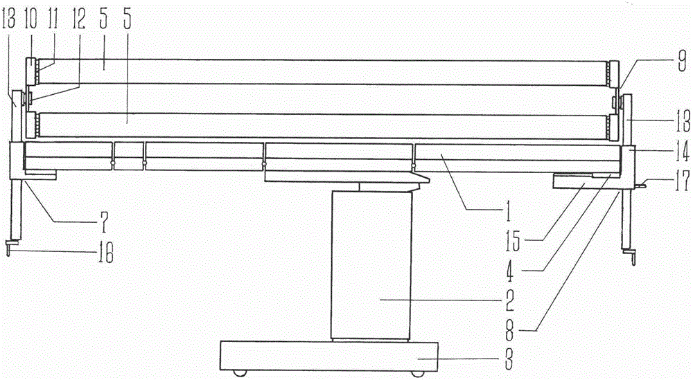 Operating bed turning-over device