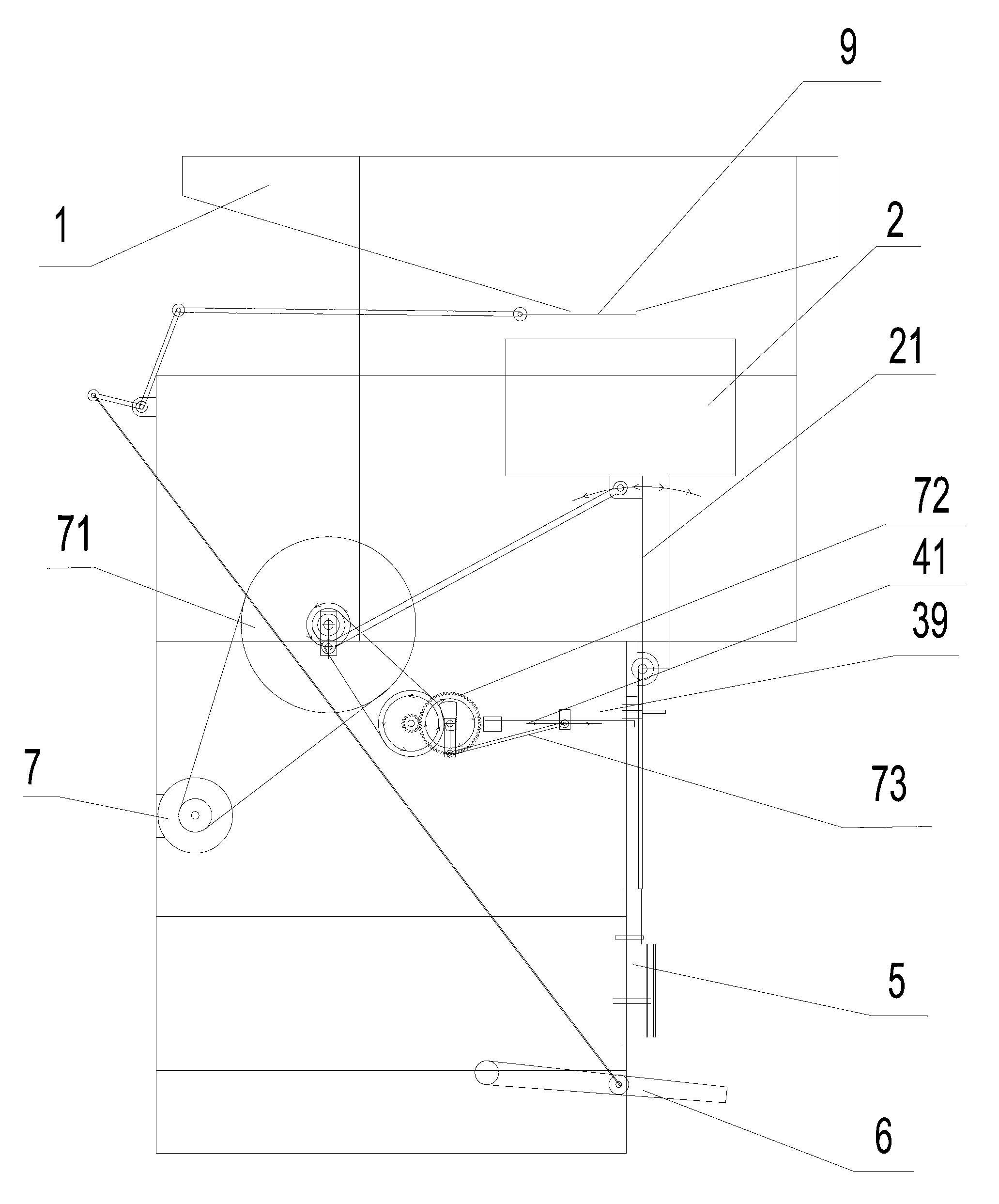 Direction straightening-out mechanism of cylinder bundling machine