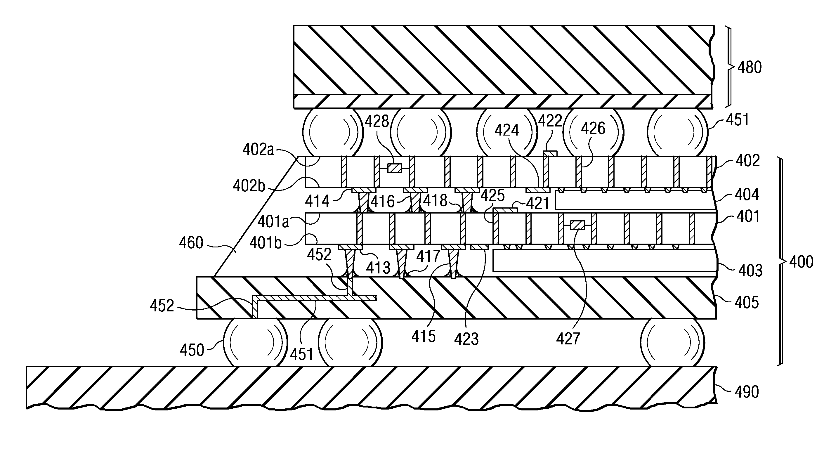 Packaged system of semiconductor chips having a semiconductor interposer