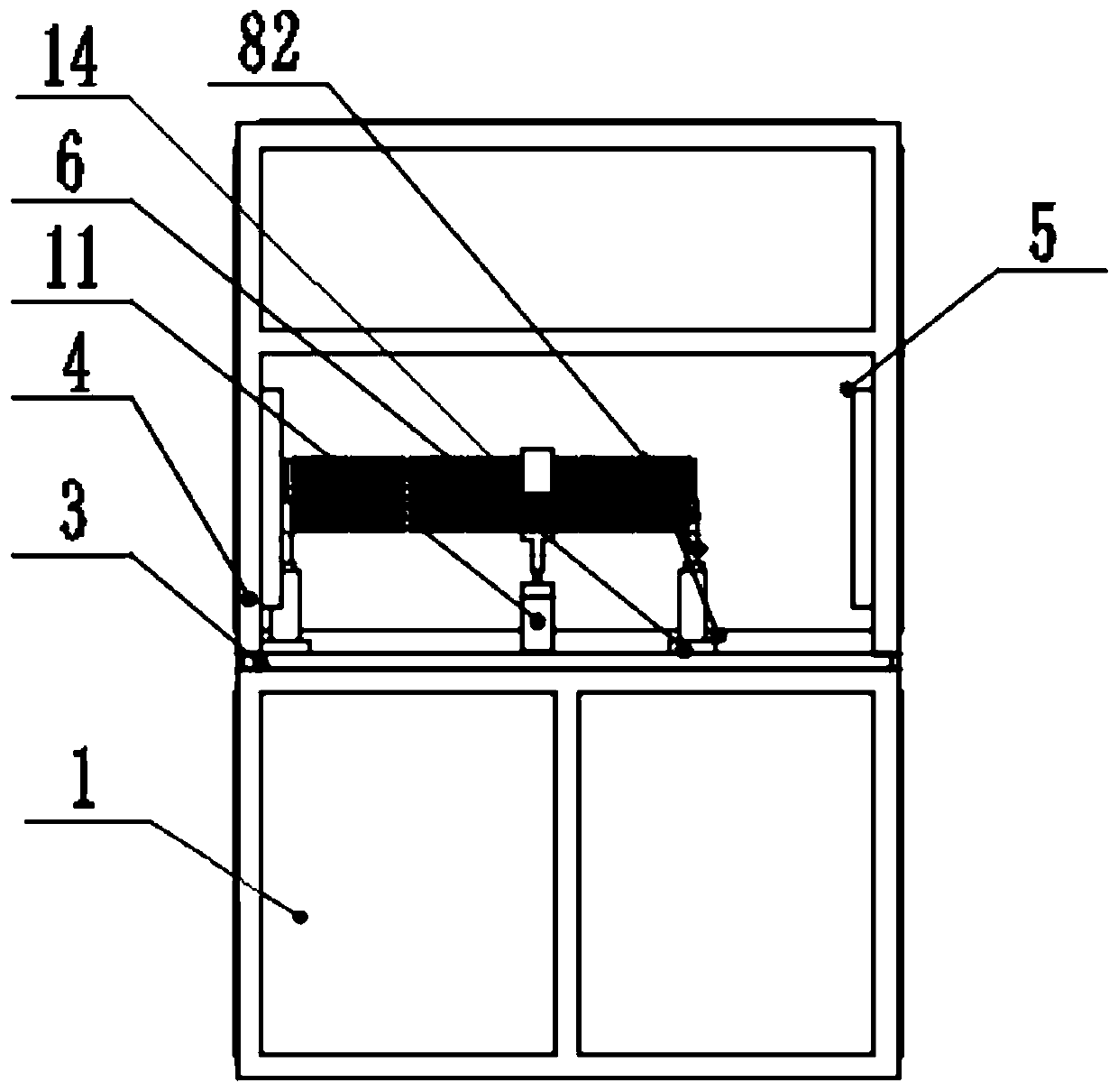 Through-flow fan blade lifting detection device and method