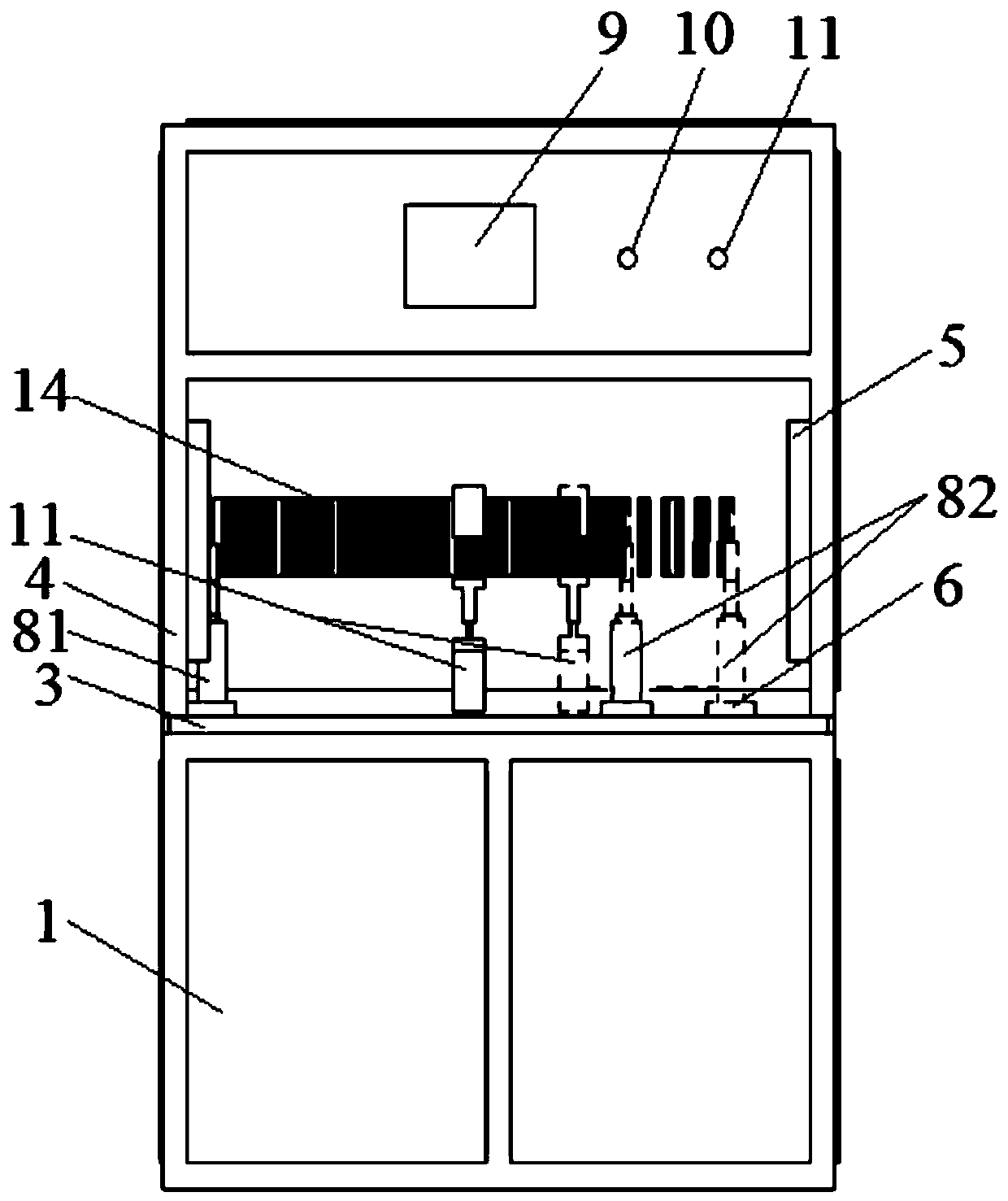 Through-flow fan blade lifting detection device and method