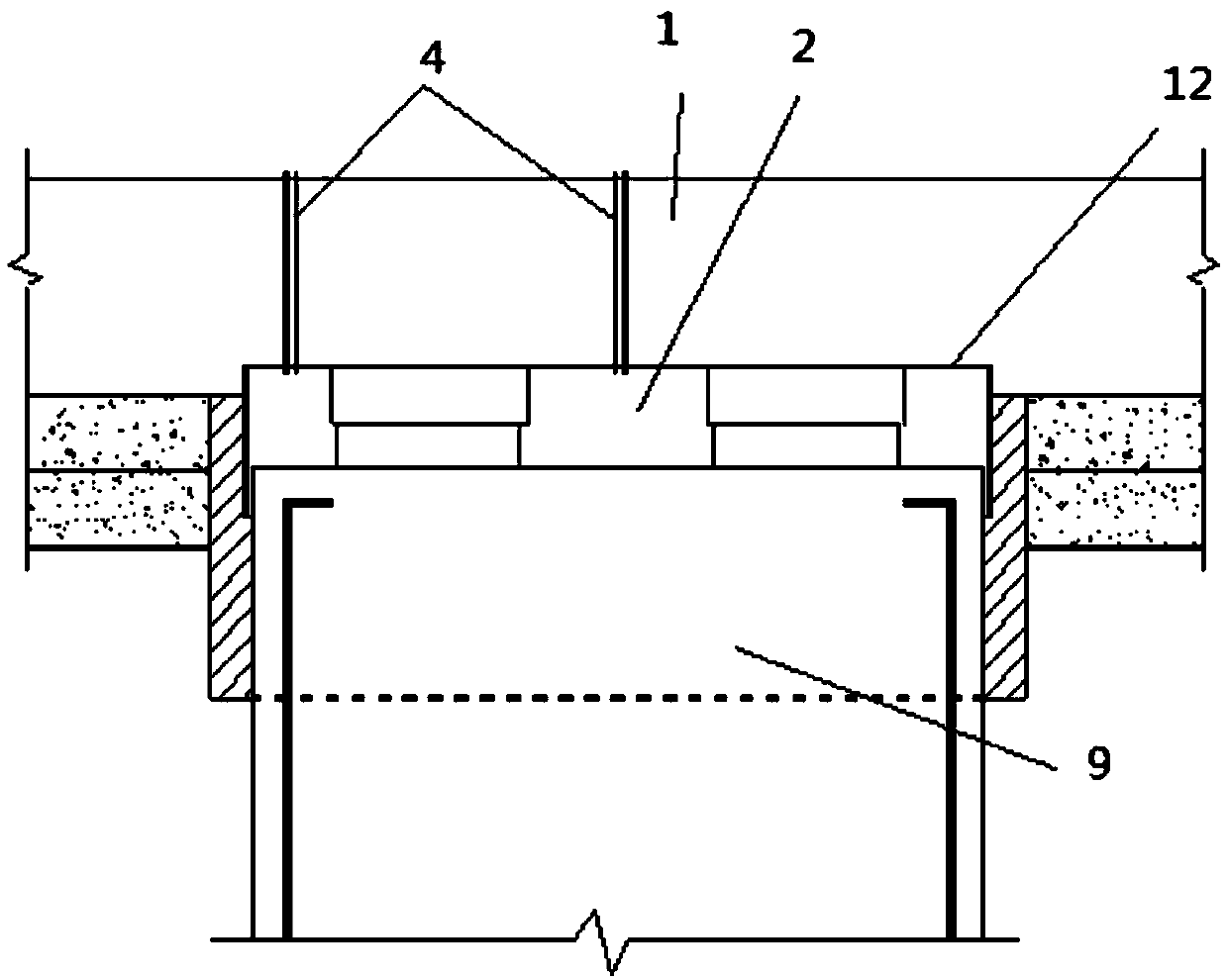 Construction device for pile top cavity sealing of composite pile foundation