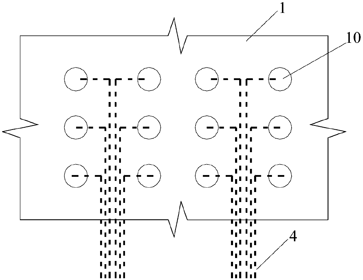 Construction device for pile top cavity sealing of composite pile foundation