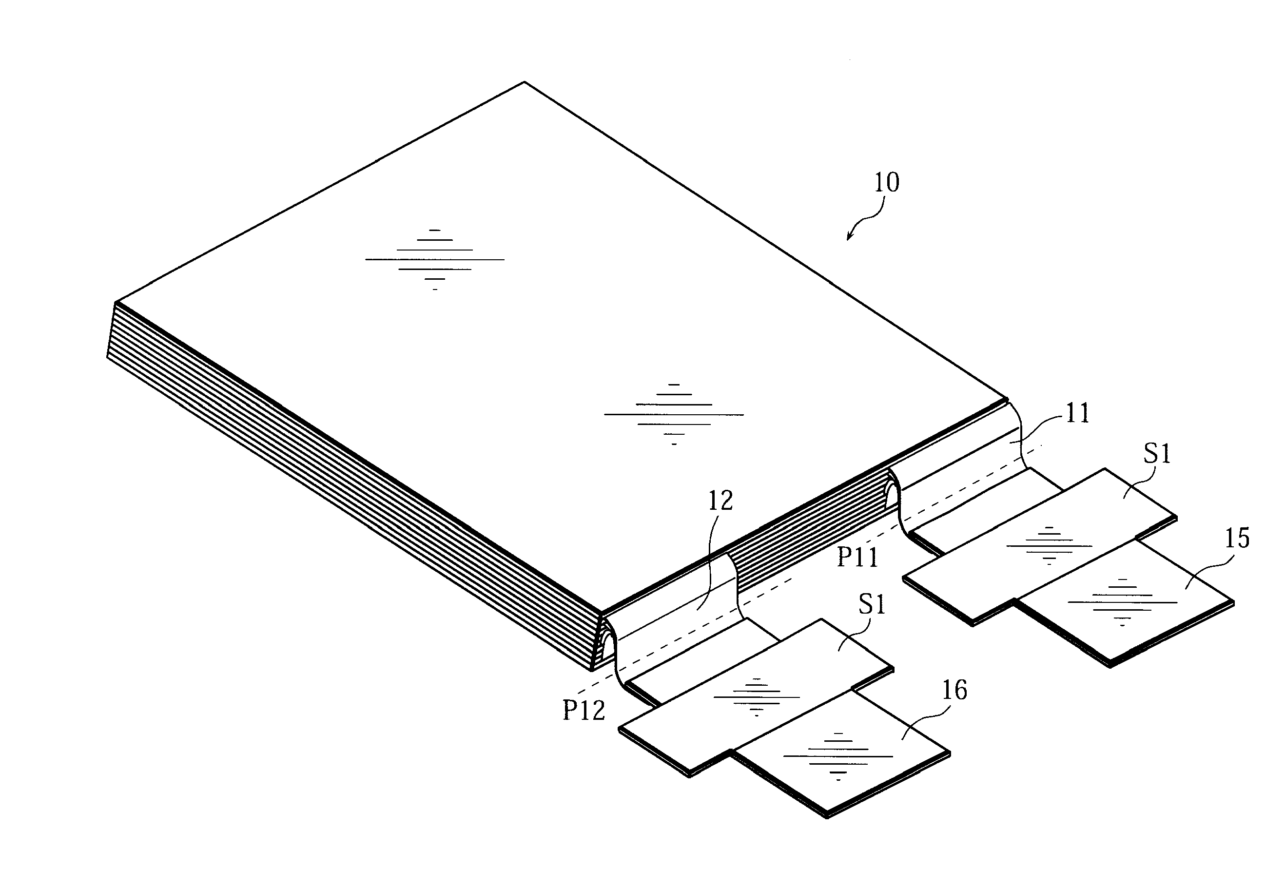 Stack type battery