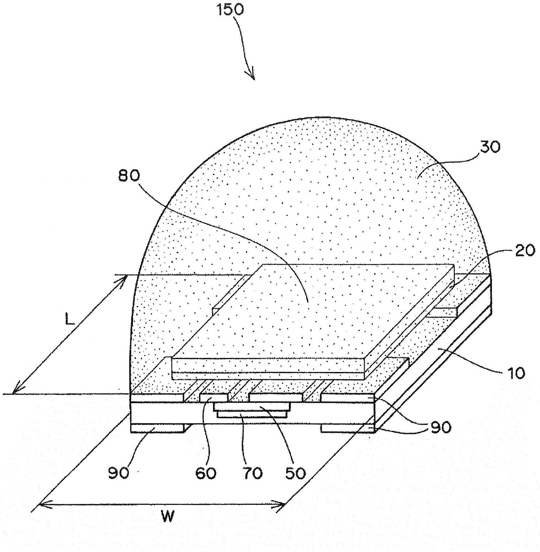 Substrate for light emitting element, method for manufacturing same, and light emitting device