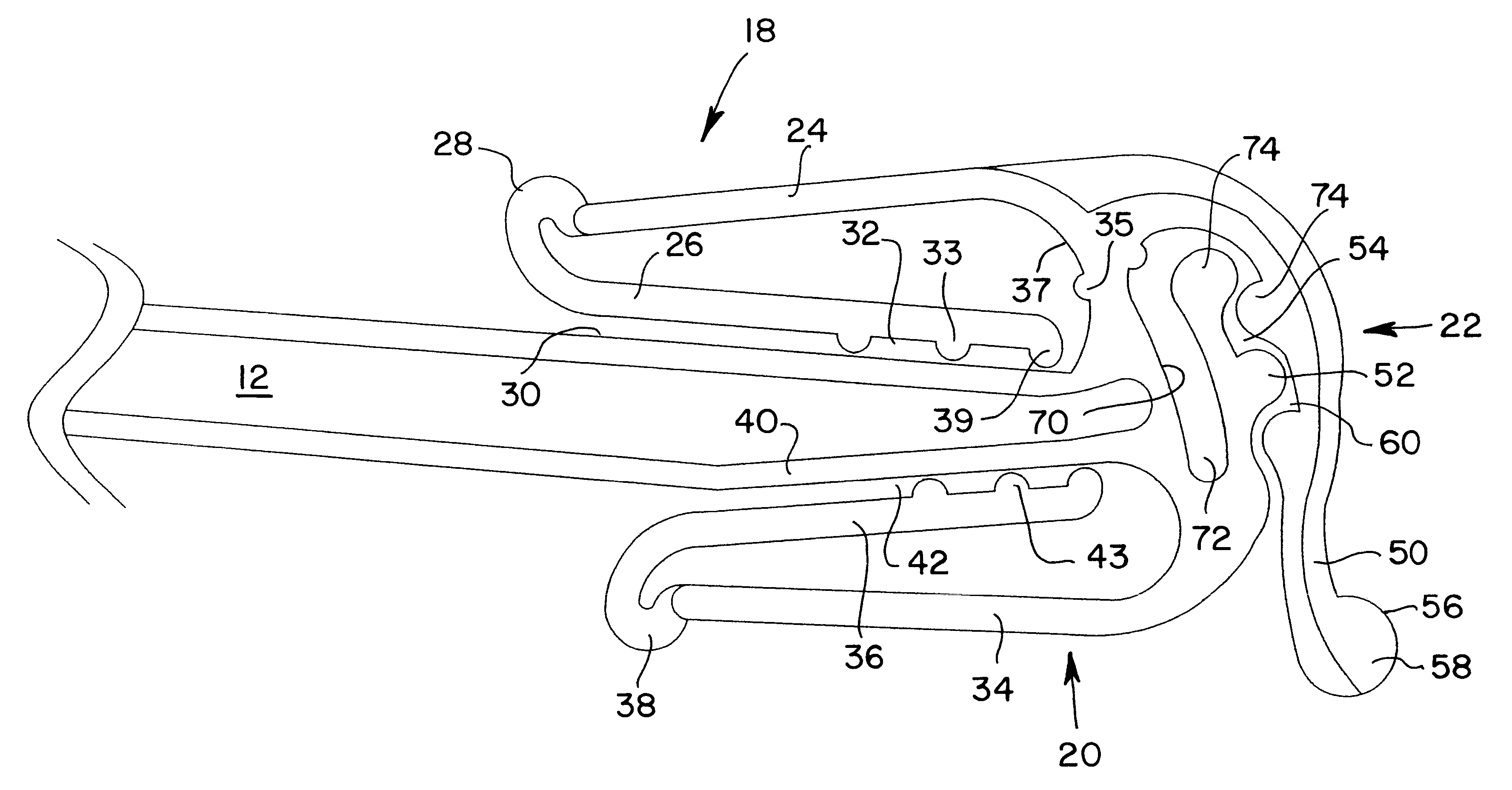 Clip arrangement for garment hangers