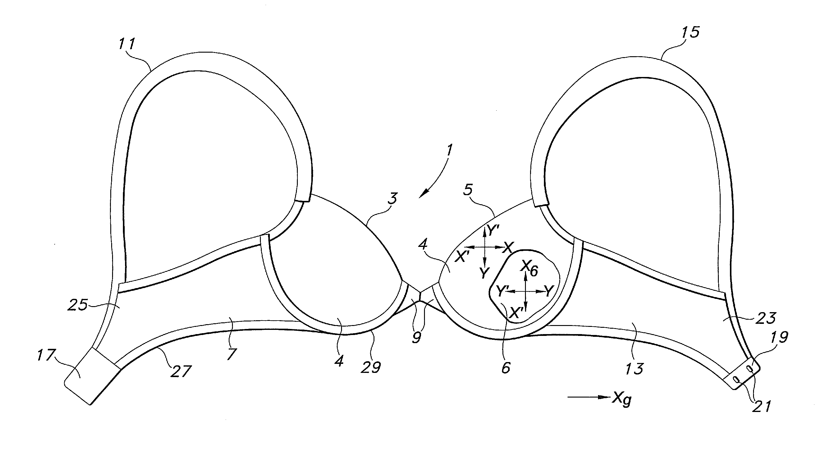 Brassiere construction using multiple layers of fabric