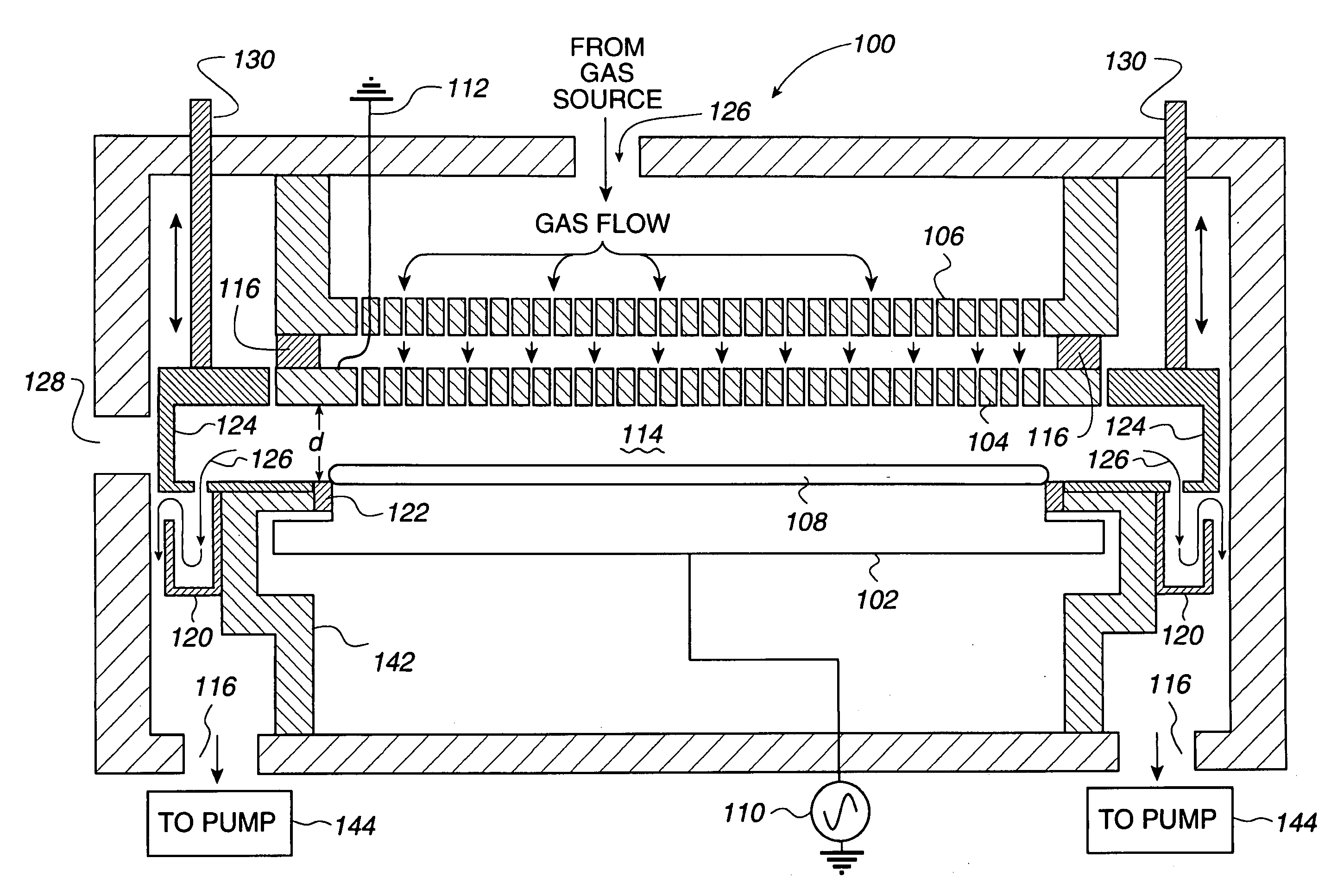 Small volume process chamber with hot inner surfaces