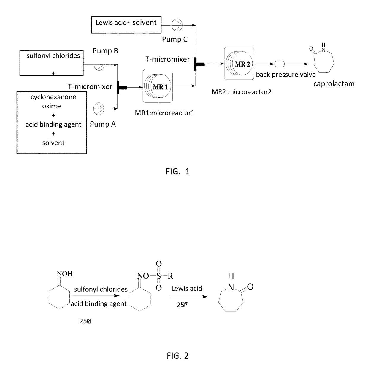 Method for preparing caprolactam by using a microreactor under lewis acid catalysis