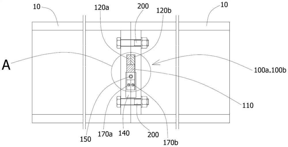 Splicing structure of artificial board press cross beam