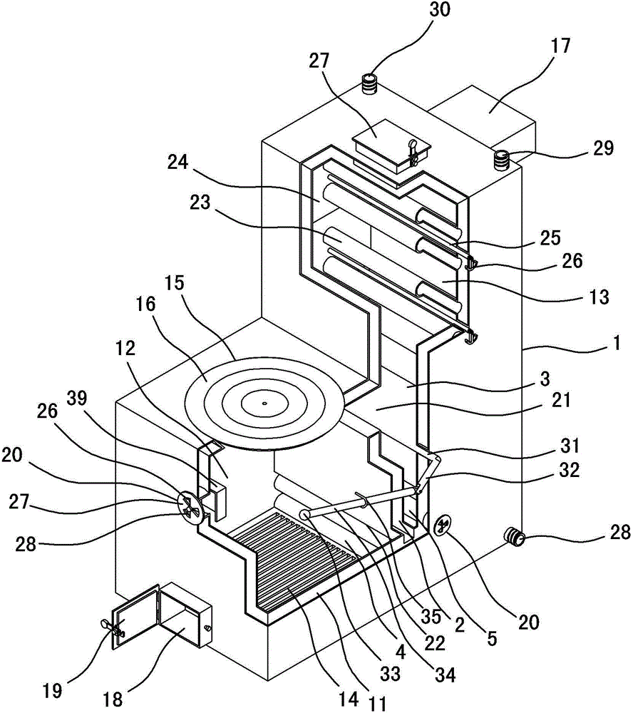 Straw coal gasification warming stove