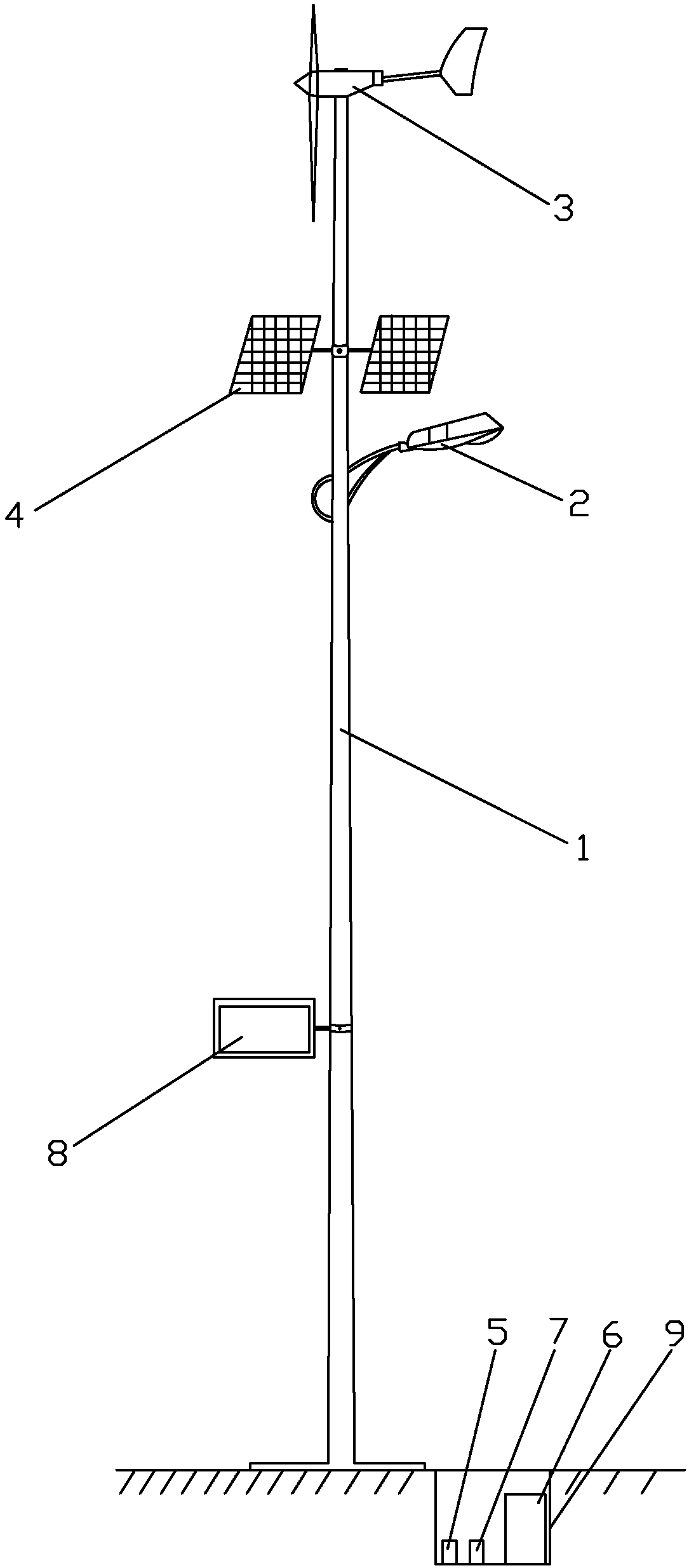 Multifunctional energy-saving and environment-friendly decoration-type street lamp with anti-theft function