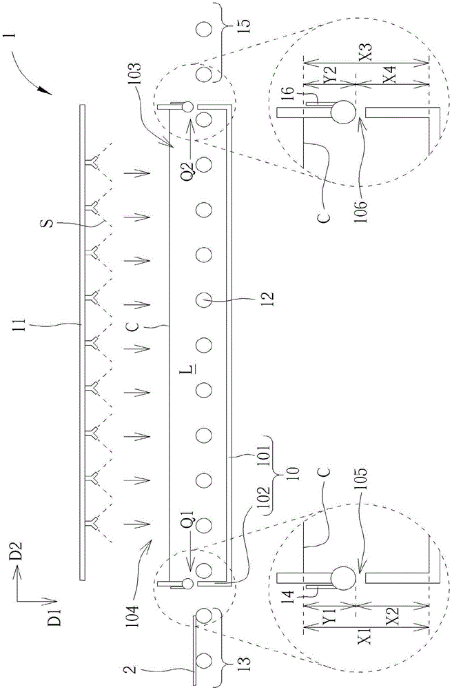 Slotted disk formula liquid circulation system with reduction of turbulent flow