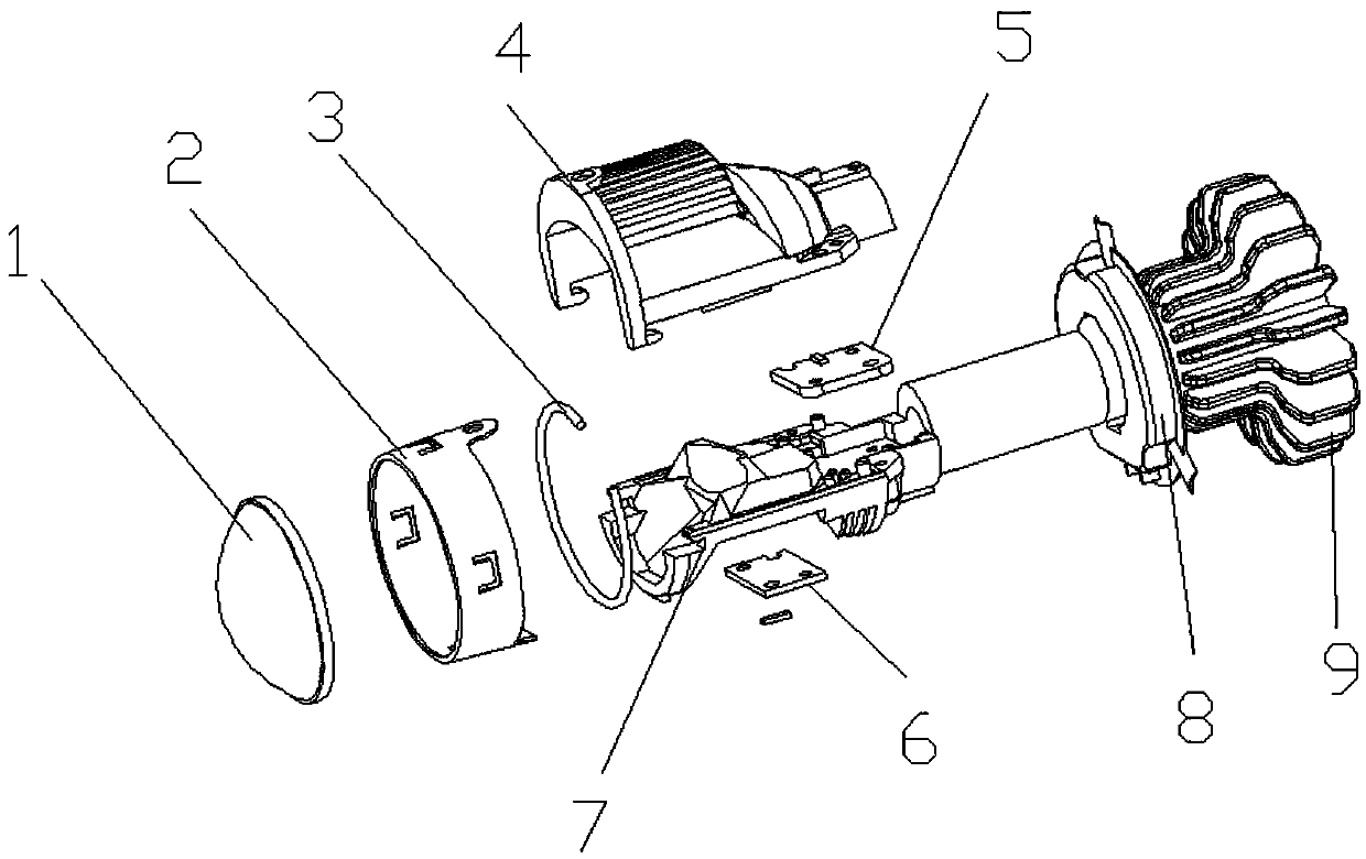 Automobile lamp used for replacing H4 lamp bulb