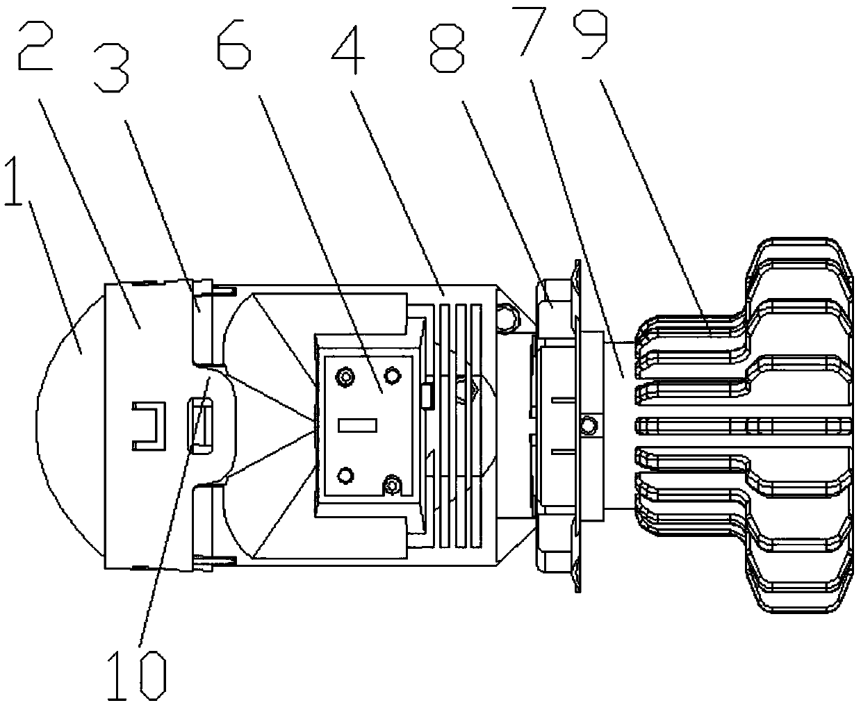 Automobile lamp used for replacing H4 lamp bulb