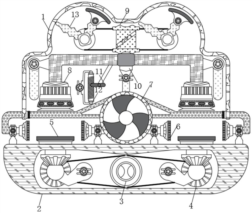 Auxiliary chamfering device capable of solving problems of dust diffusion and difficulty in steering and applicable to hardware workpiece