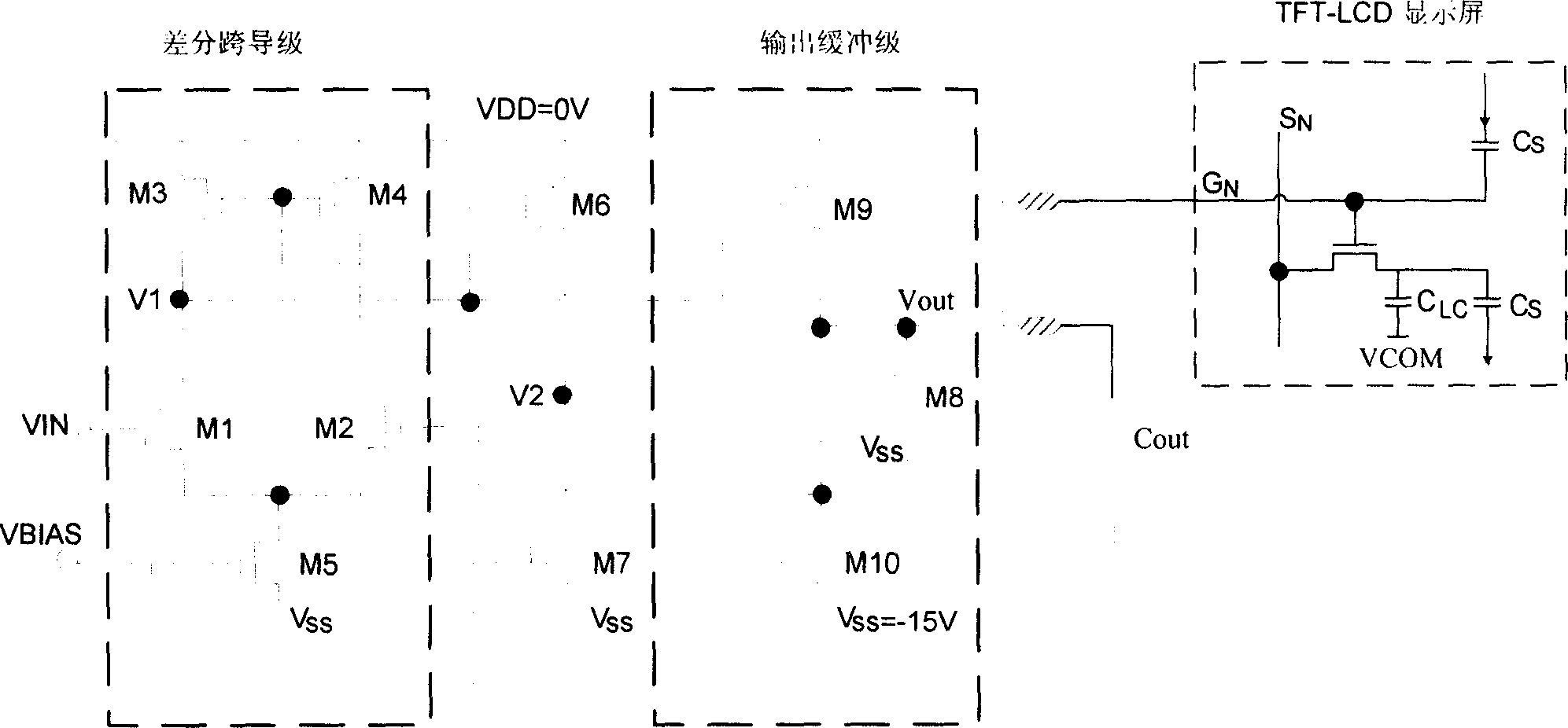 Output buffer circuit for drive voltage in liquid crystal display drive control chip