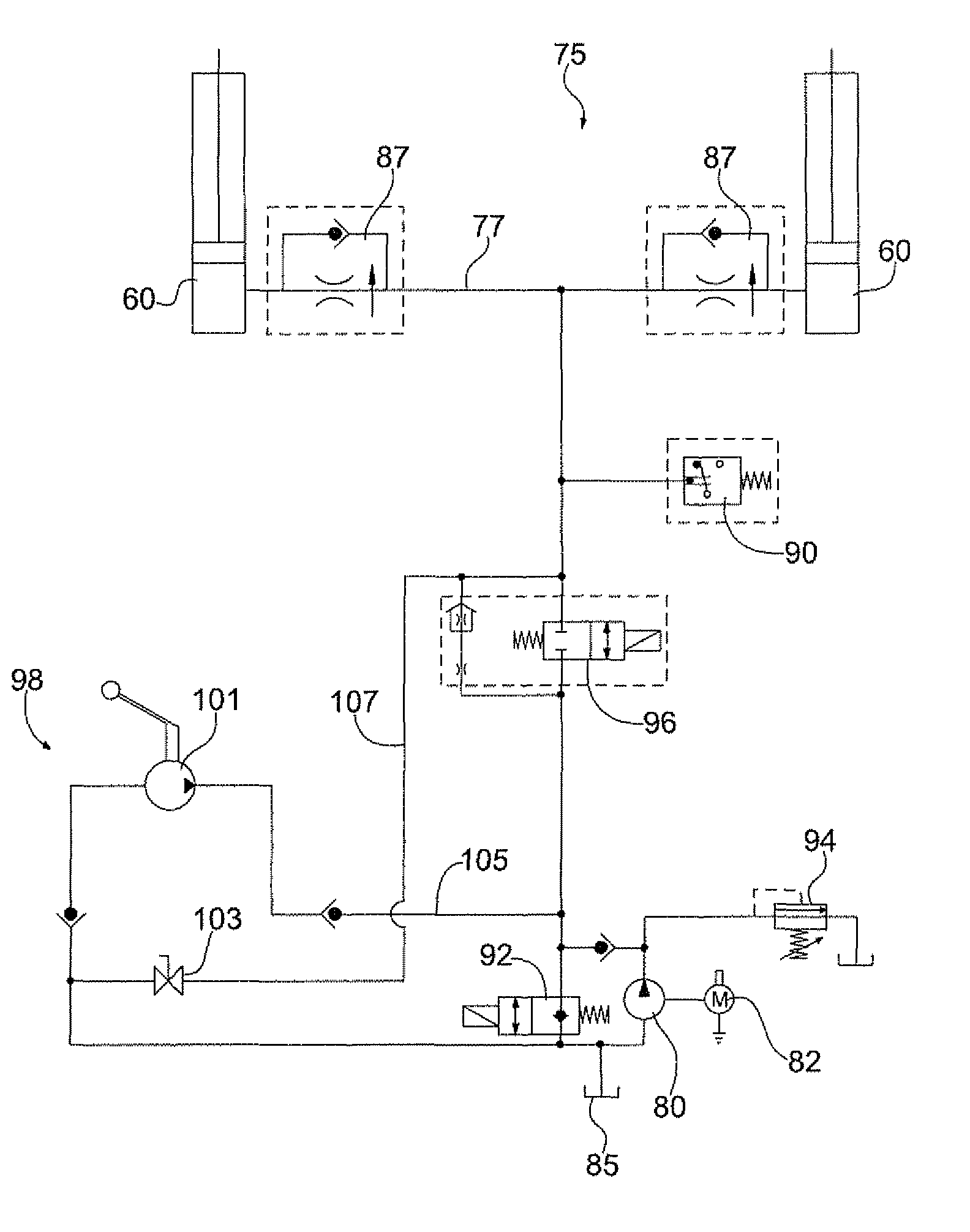 Static pressure anti-stow logic for platform wheelchair lifts