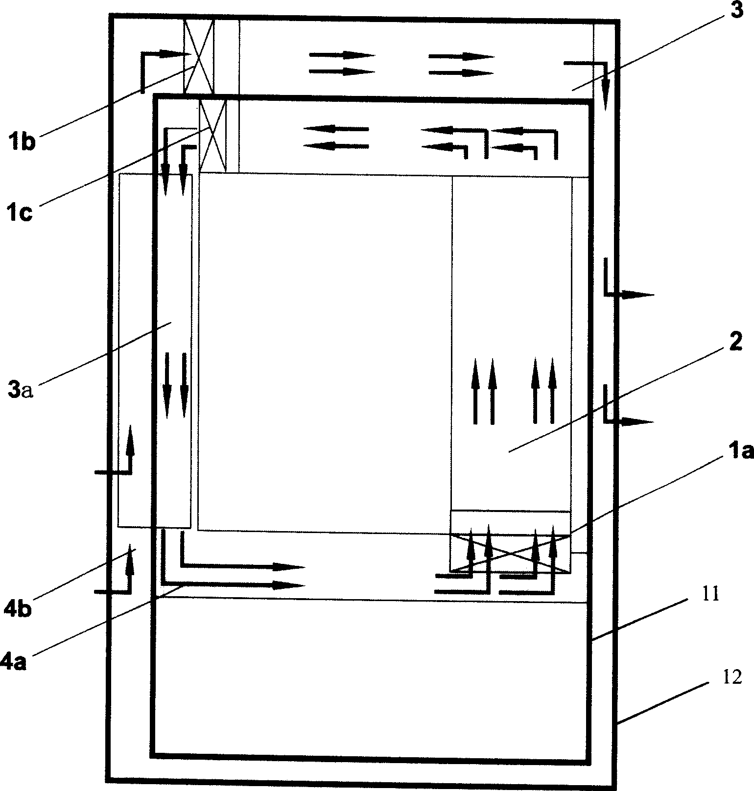 Double-tooth radiation fin, outdoor cabinet therewith as heat radiator and heat radiating method