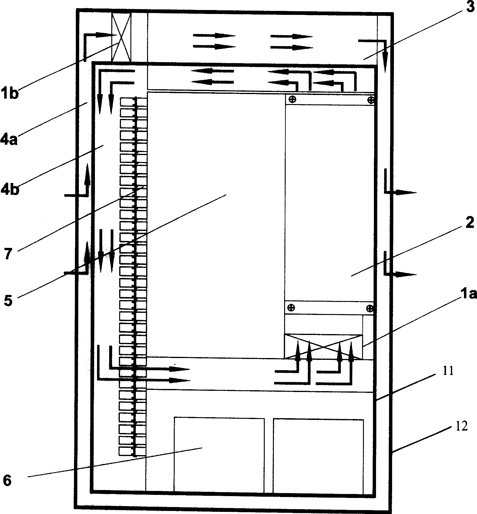 Double-tooth radiation fin, outdoor cabinet therewith as heat radiator and heat radiating method