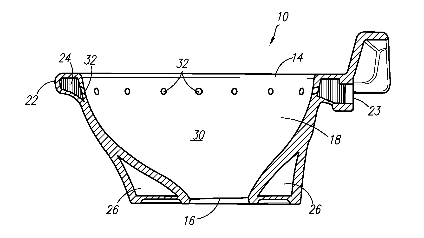 Exterior rim wash bowl