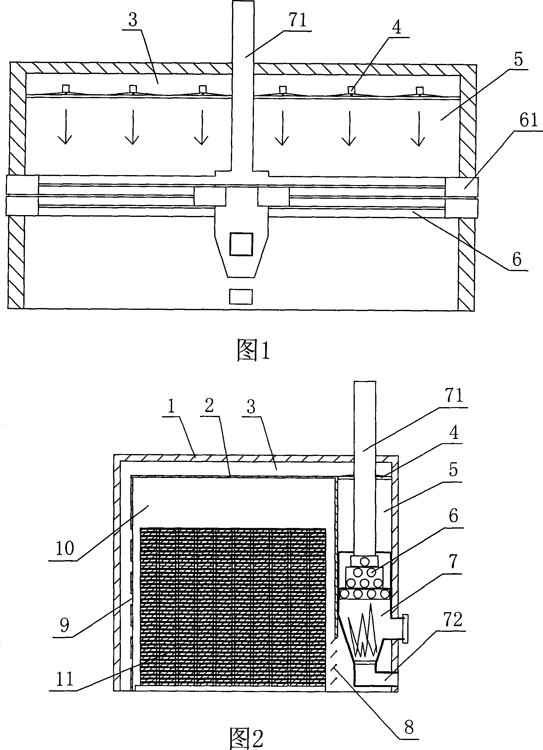 Hot gas circulating system for drying room