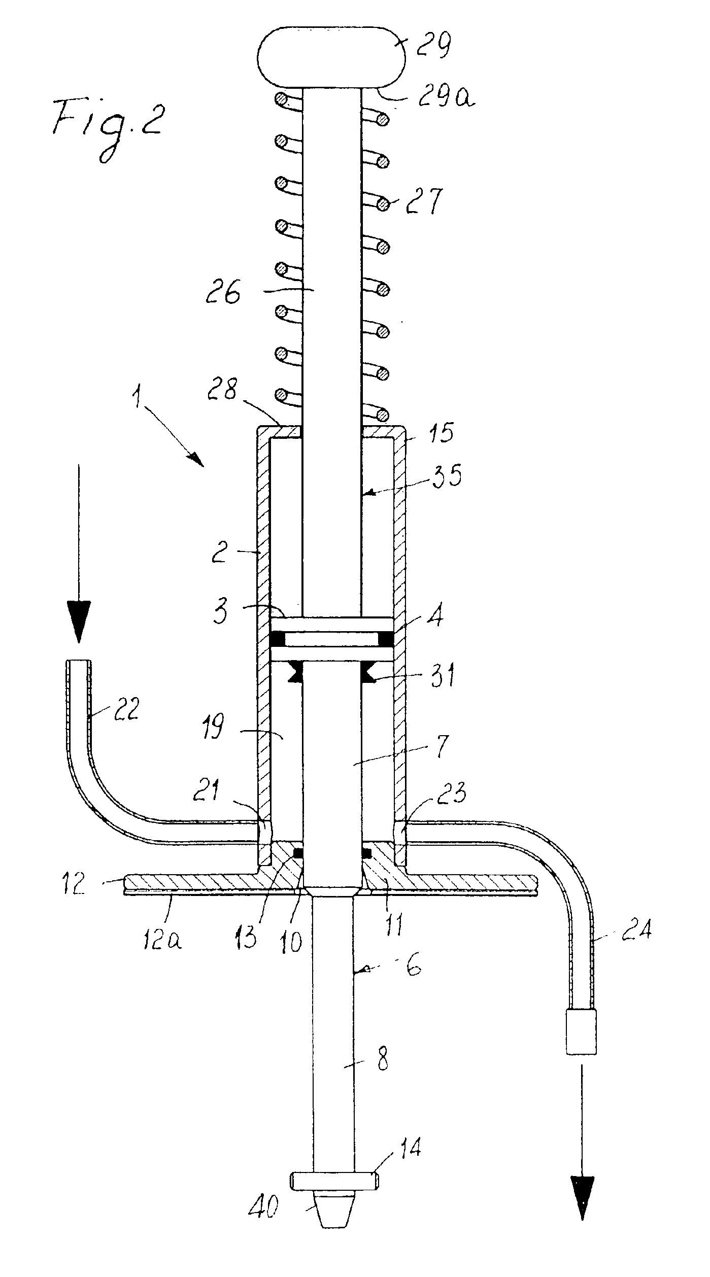 Safety device for pressurizing an envelope at risk of bursting