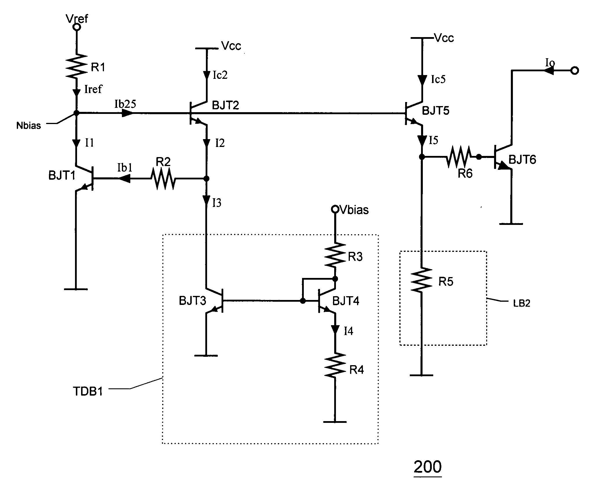 Temperature compensated bias network