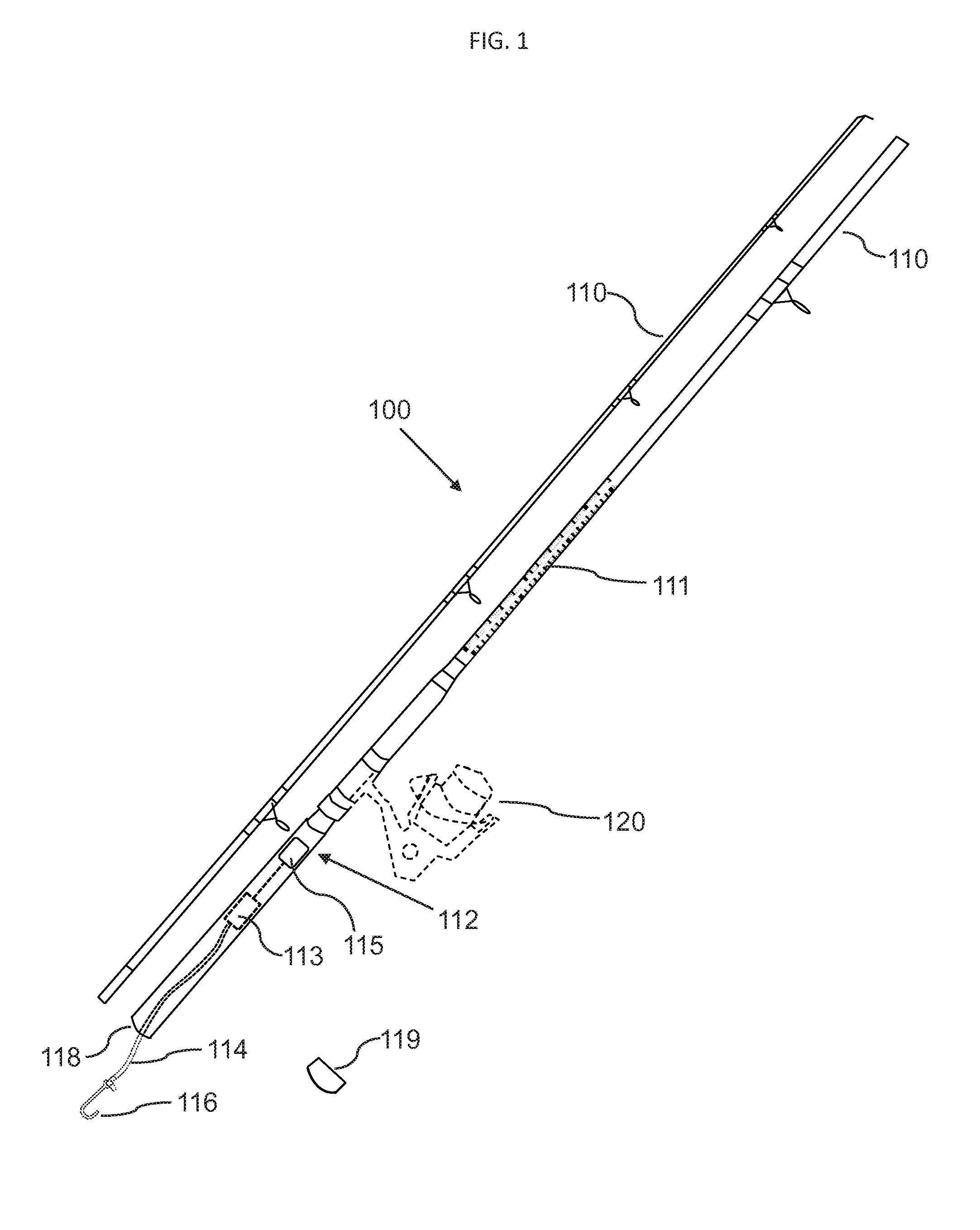 Fishing rod with built-in measuring devices